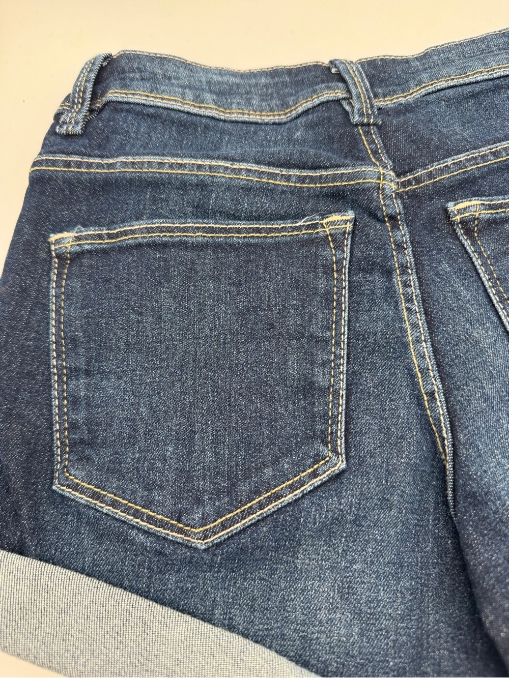 Guess Los Angeles Indigo Wash Cuffed Denim Shorts Rise 8.5" Inseam 3" Size 6 - Picture 11 of 13